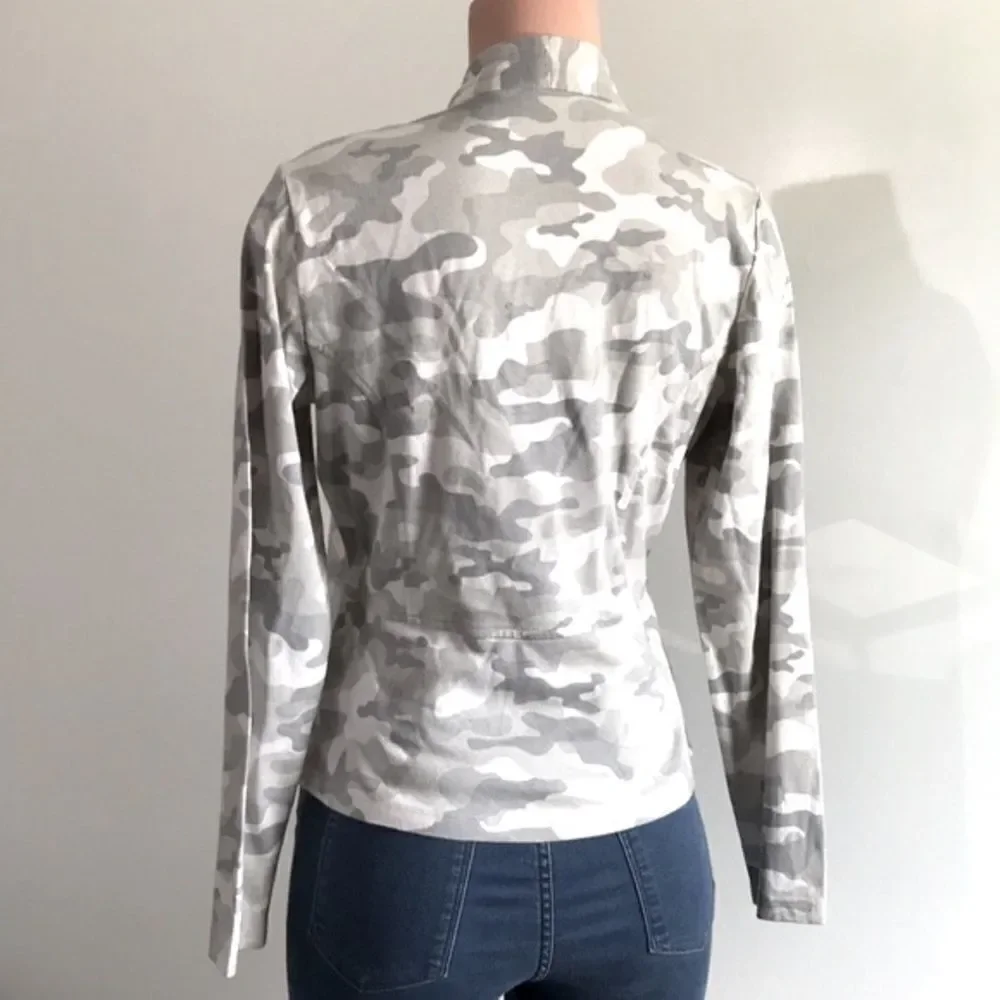 Susan Graver Weekend Printed Cotton Knit Drape Front Jacket
